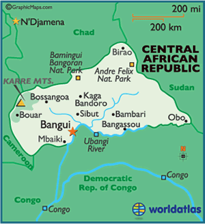 Map of Central African Republic